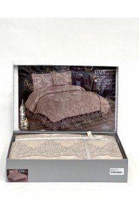 Покрывало "VENDY" евро 3 пр (260*260 / 60*80) Y 860 tas/бежевый (Акция)