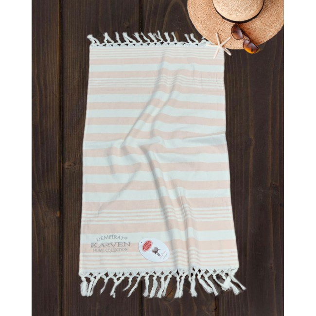 Полотенце Карвен 50*100 1шт.с бахрамой пештемаль махра Н 3275 v1 пудра Полотенце Карвен 50*100 1шт.с бахрамой пештемаль махра Н 3275 v1 пудра