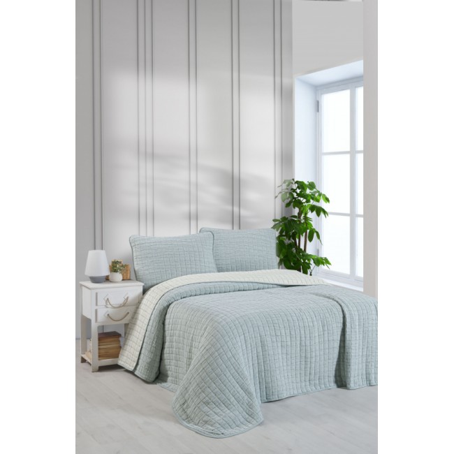 Комплект KARVEN "MUSLIN KARE" хлопок евро 3 пр. (240*260 / 50*70) Y837-kare-V5 yesil/зеленый (Акция) Комплект KARVEN "MUSLIN KARE" хлопок евро 3 пр. (240*260 / 50*70) Y837-kare-V5 yesil/зеленый (Акция)