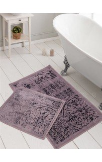 Набор ковриков для ванной Карвен NOSTALJI хлопок/вискоза 50*60-60*100 KV 429 lila/лиловый