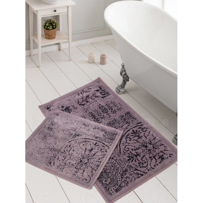 Набор ковриков для ванной Карвен NOSTALJI хлопок/вискоза 50*60-60*100 KV 429 lila/лиловый