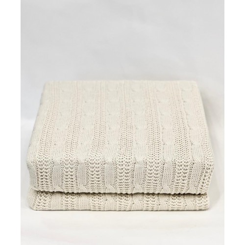 Плед Karven вязанный 1,5 сп Р 912 v1 кремовый