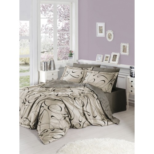 Постельное белье "Карвен" сатин евро (Calisto Soil)