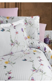 Постельное белье Карвен Stripe Satin с цветным принтом евро N250 -SB006(6пр.) (Акция)