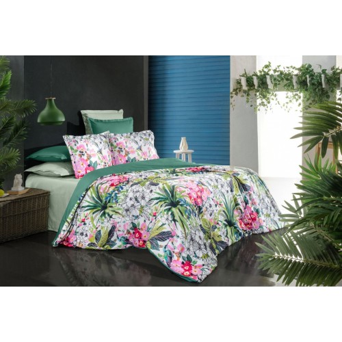 Постельное белье "Sarev"сатин евро N197 ANTONELLA v1/yesil