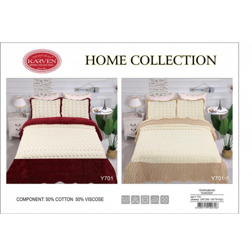 Покрывало "Карвен" меховое евро (230*250/50*70 (2)) Y 701 (Акция)