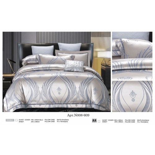 Постельное белье "Карвен" (жаккард с оборкой) евро (609)(6пр.) ( Акция)