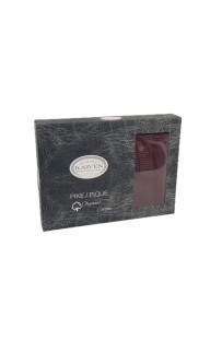 Плед KARVEN "DANTELLI WAFFLE P?KE"с кружевом 200*220 хлопок евро Р 931 бордовый