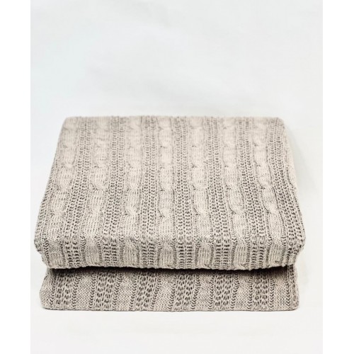 Плед Karven вязанный 1,5 сп Р 912 v6 крем/серый