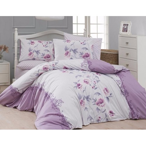 Постельное белье "Карвен" ранфорс семейный (Karen leylak)