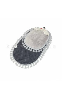 Набор ковриков для ванной Карвен POST DOKUMA OVAL SACAKLI/мех с бахрамой 50*60-60*100 KV 413 gri/серый