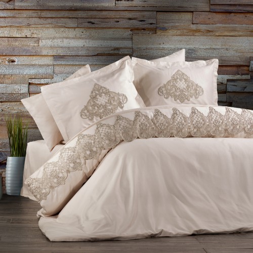 Постельное белье Zebra casa сатин с кружевом евро N169 OREON capp