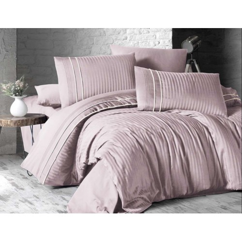 Постельное белье (Сатин де люкс) семейный (Stripe Style Powder)