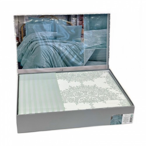 Постельное белье Карвен бамбук евро N065 Tiara ментоловый (Акция)