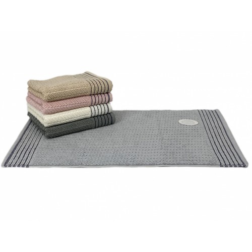 Коврик для ног Карвен "LINE" 50*80 махра KV 434 acik gri