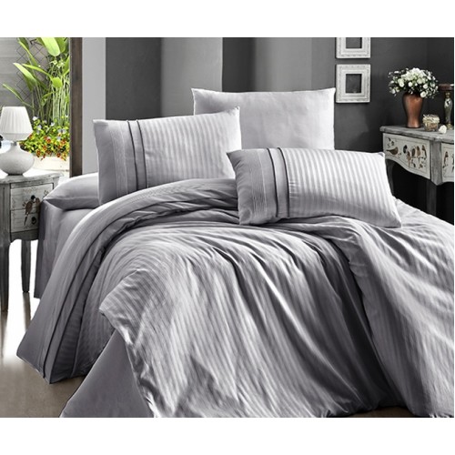 Постельное белье (Сатин де люкс) евро (Stripe Style K. Gri)