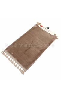 Набор ковриков для ванной Карвен POST DOKUMA SACAKLI/мех с бахрамой KV 414 kahve/коричневый