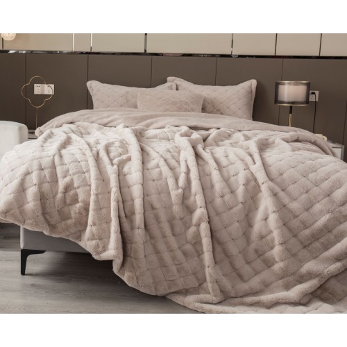 Покрывало декоративное Shinshilla point (жемчужно-бежевый) 220х240 KAZANOV.A