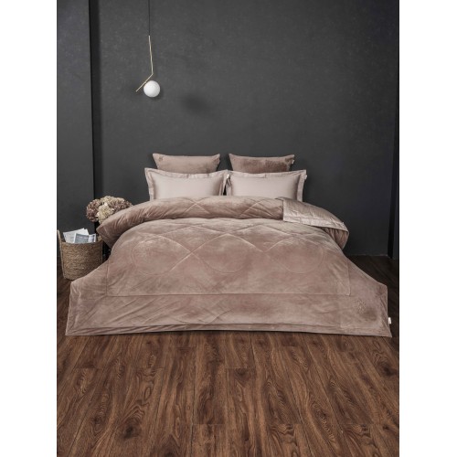 Комплект с одеялом Lindor Premium (капучино) Cotton комплект Семейный KAZANOV.A