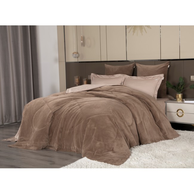 Комплект с одеялом Lindor Fluffy (карамель) Egyptian Cotton KAZANOV.A. Семейный