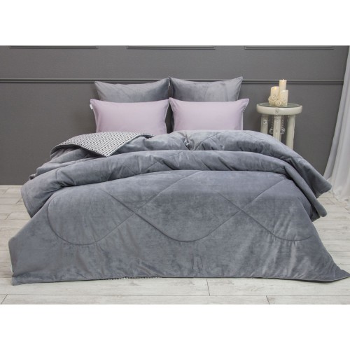 Пепита Шанель (графит серебро) ABC Cotton комплект Евро KAZANOV.A.