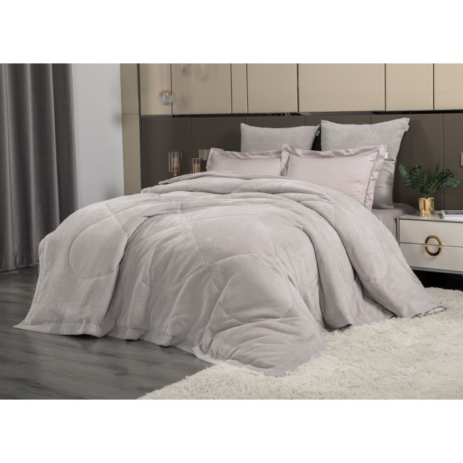 Комплект с одеялом Lindor Fluffy (платина беж) Egyptian Cotton KAZANOV.A. Евро