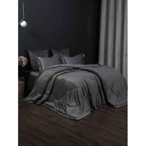 Комплект с одеялом Lindor Fluffy (графит) Egyptian Cotton комплект Евро KAZANOV.A