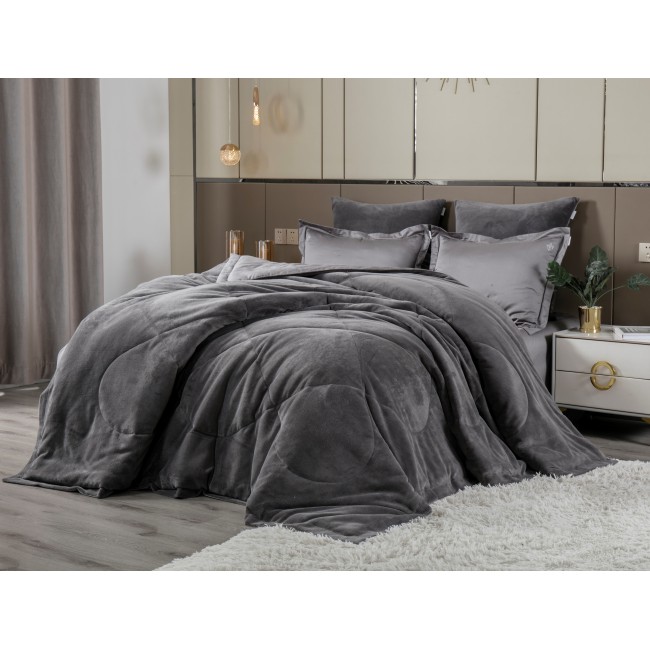 Комплект с одеялом Lindor Fluffy (графит) Egyptian Cotton KAZANOV.A. Евро
