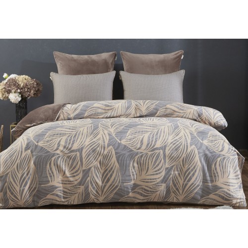 Комплект постельного белья Марли (бежевый платина) Евро KAZANOV.A