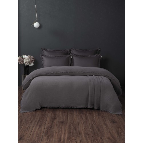 Stonewash Muslin (графит) комплект с покрывалом Евро KAZANOV.A.