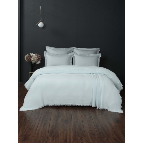 Stonewash Muslin (аквамарин жемчуг) комплект с покрывалом Евро KAZANOV.A.