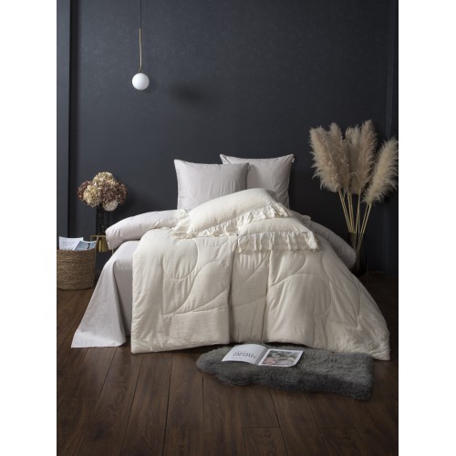 Solid Linen Satin (натуральный бежевый) комплект Евро KAZANOV.A.