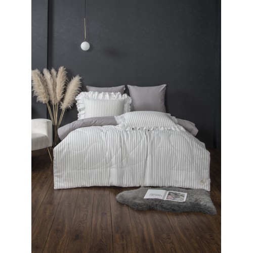 Stripe Muslin lace (серебро платина) комплект Евро KAZANOV.A.