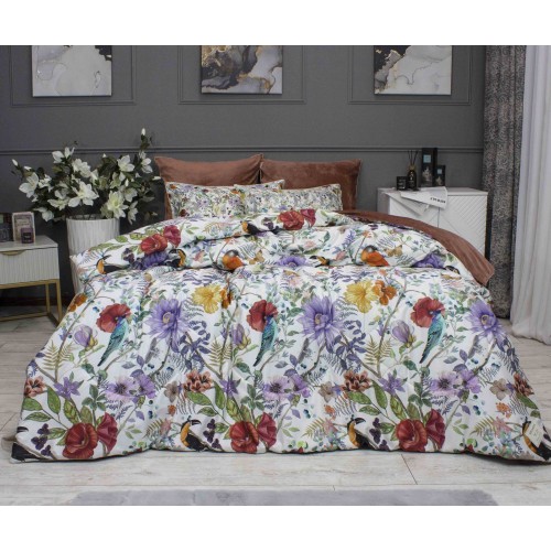 Маки (марсала бежевый) ABC Egypt Cotton комплект Евро KAZANOV.A.