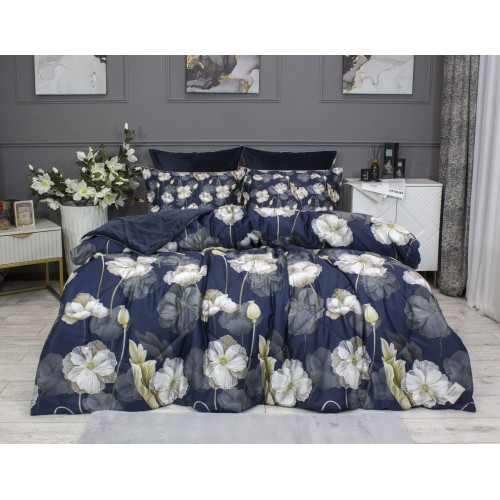 Жанет (индиго бежевый) ABC Egypt Cotton комплект Евро KAZANOV.A.