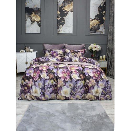 Комплект постельного белья Монро (пыльная роза бургунди) Евро KAZANOV.A