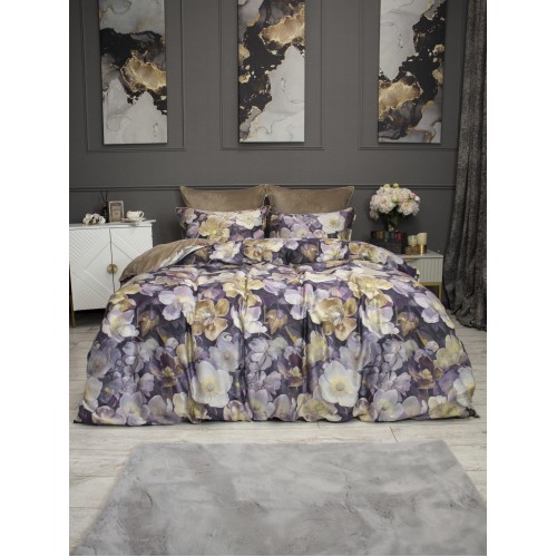 Комплект постельного белья Монро (бежевый) Евро KAZANOV.A