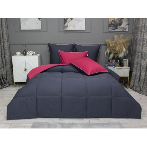 Шеффилд (графит амарант) Cotton комплект Евро KAZANOV.A.