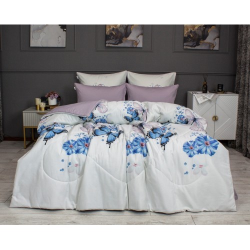 Махаон блю морфо (нежно голубой) Cotton комплект Полуторный KAZANOV.A.