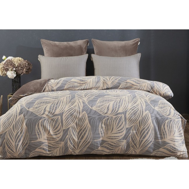 Комплект постельного белья Марли (бежевый платина) Евро KAZANOV.A
