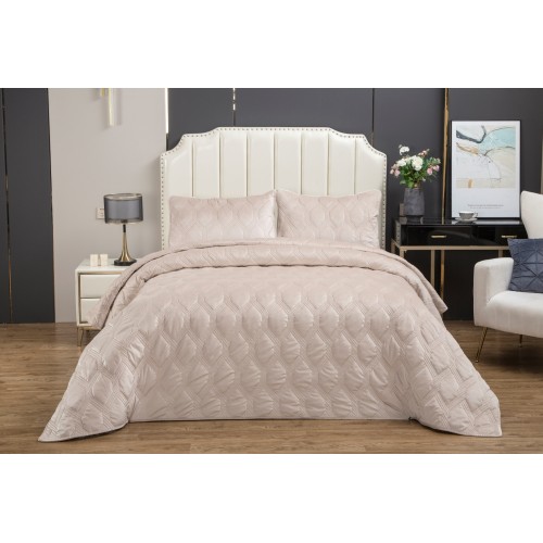 Стеганное покрывало Kendall (крем) 240х260см (1), 50х70см (2) KAZANOV.A.