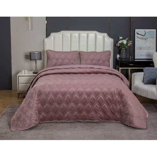 Стеганное покрывало Kendall (пыльная роза) 240х260см (1), 50х70см (2) KAZANOV.A.