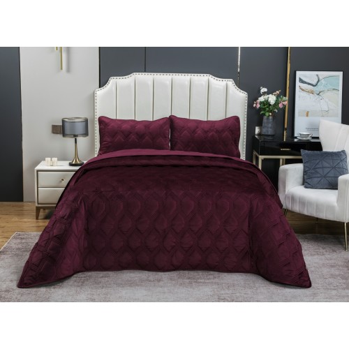 Стеганное покрывало Kendall (сангрия) 240х260см (1), 50х70см (2) KAZANOV.A.