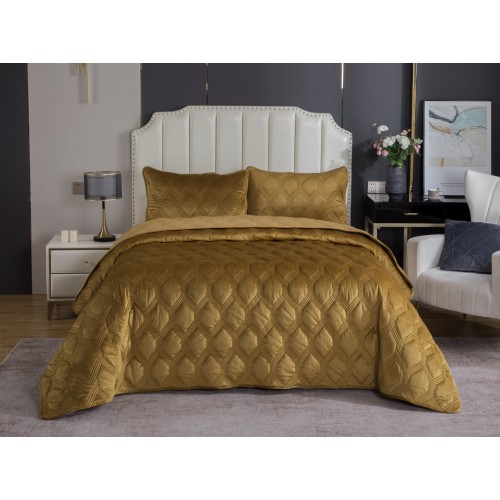 Стеганное покрывало Kendall (охра) 240х260см (1), 50х70см (2) KAZANOV.A.