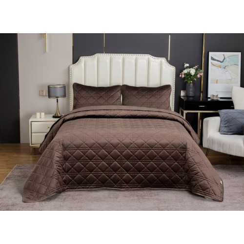 Стеганное покрывало Dori (трюфель) 240х260см (1), 50х70см (2) KAZANOV.A.