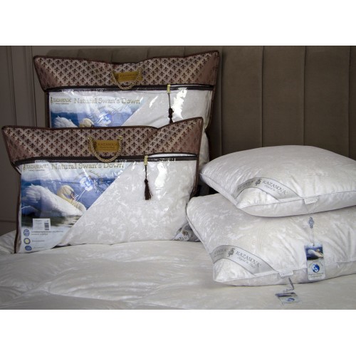 Подушка Натуральный Лебяжий Пух 70x70 KAZANOV.A