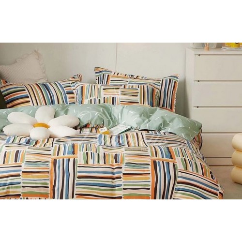 КПБ Сатин Дизайн Rainbow 2-х спальный, наволочки 52х74, простыня на резинке