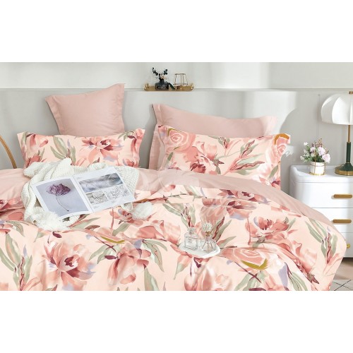 КПБ Сатин Дизайн Flavia 2-х спальный, наволочки 52х74, простыня на резинке