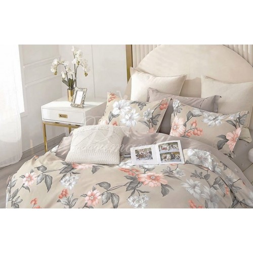 КПБ Сатин Дизайн Palona 2-х спальный, наволочки 52х74, простыня на резинке