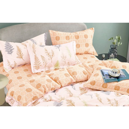 КПБ Сатин Дизайн Fern 2-х спальный, наволочки 52х74, простыня на резинке